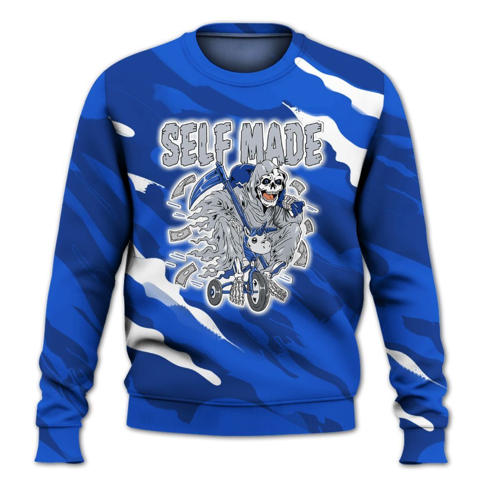 Sweatshirt To Match Air Foamposite One Royal - Self Make Skeleton Colored All Over Print