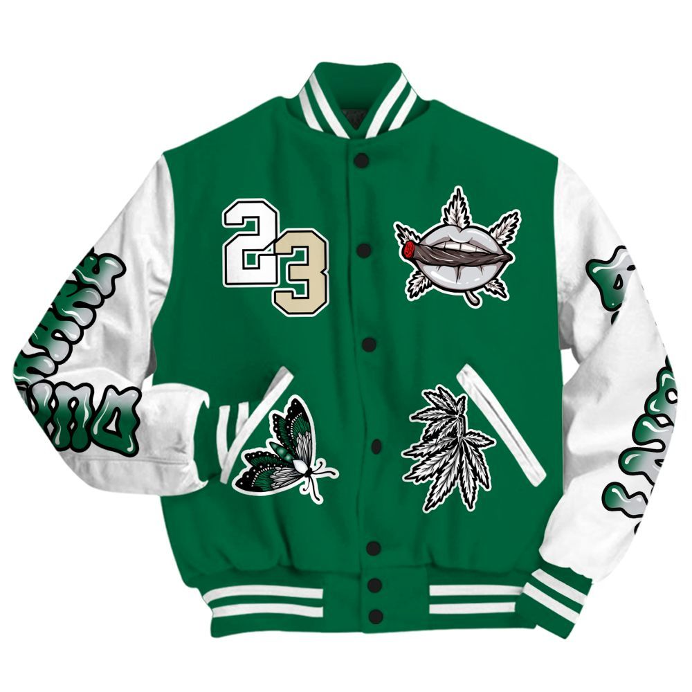 Varsity Jacket To Match Pine Green 4s - Bluntz Unique All Over Print