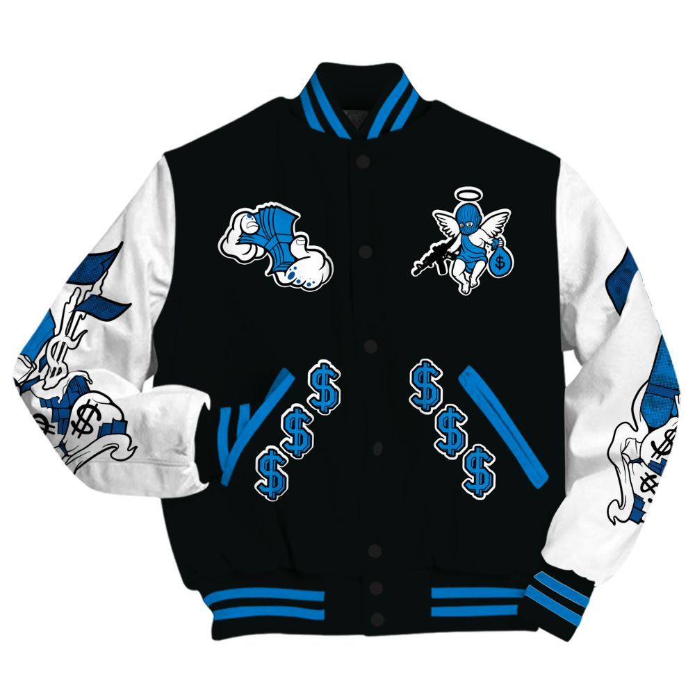 Varsity Jacket To Match High OG FragmentxULA White Black 1s - Ones Move In Silence Graphic All Over Print