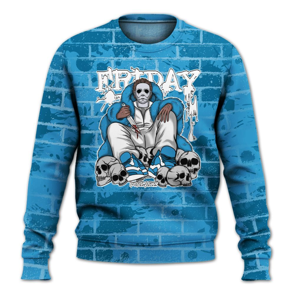 Sweatshirt To Match Powder Blue 9s - Friday Brick All Over Print