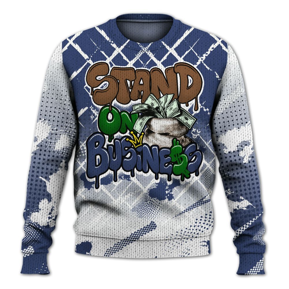 Knitted Sweater To Match Midnight Navy 13s - Halftone Stand Business Dripping