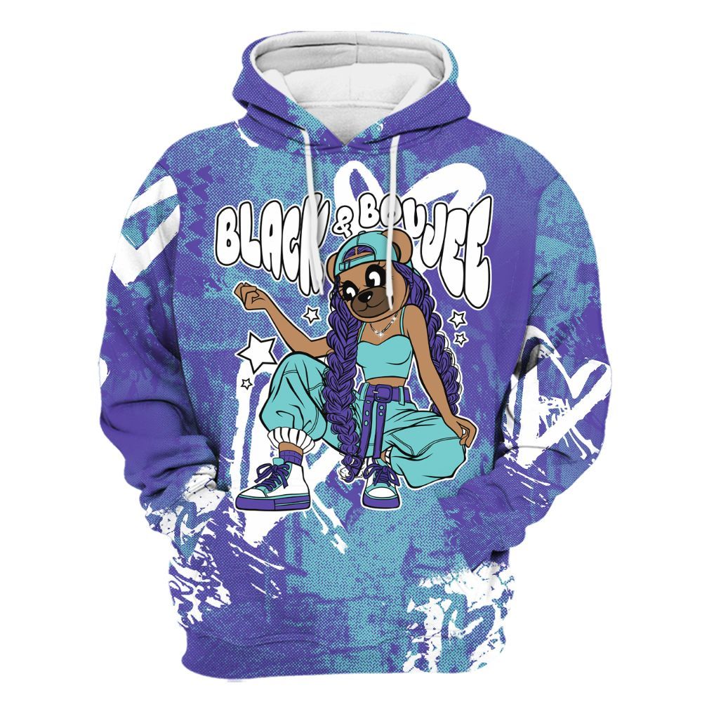 Hoodie To Match Low Hornets 1s - Boujee Girls Bear Heart Grunge All Over Print