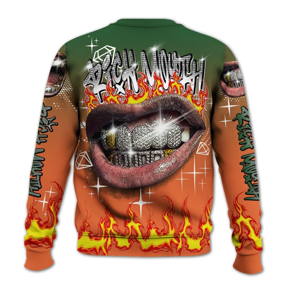 Sweatshirt To Match Low Miami 5s - Rich Mouth Fire Rap Retro 90s All Over Print