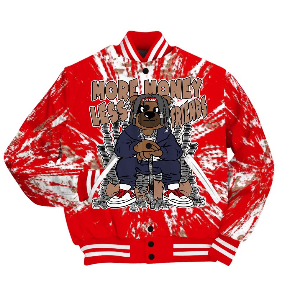 Varsity Jacket To Match Low OG Howard Bison 1s - More Moneys Bear Luxury Varsity Jacket Unisex