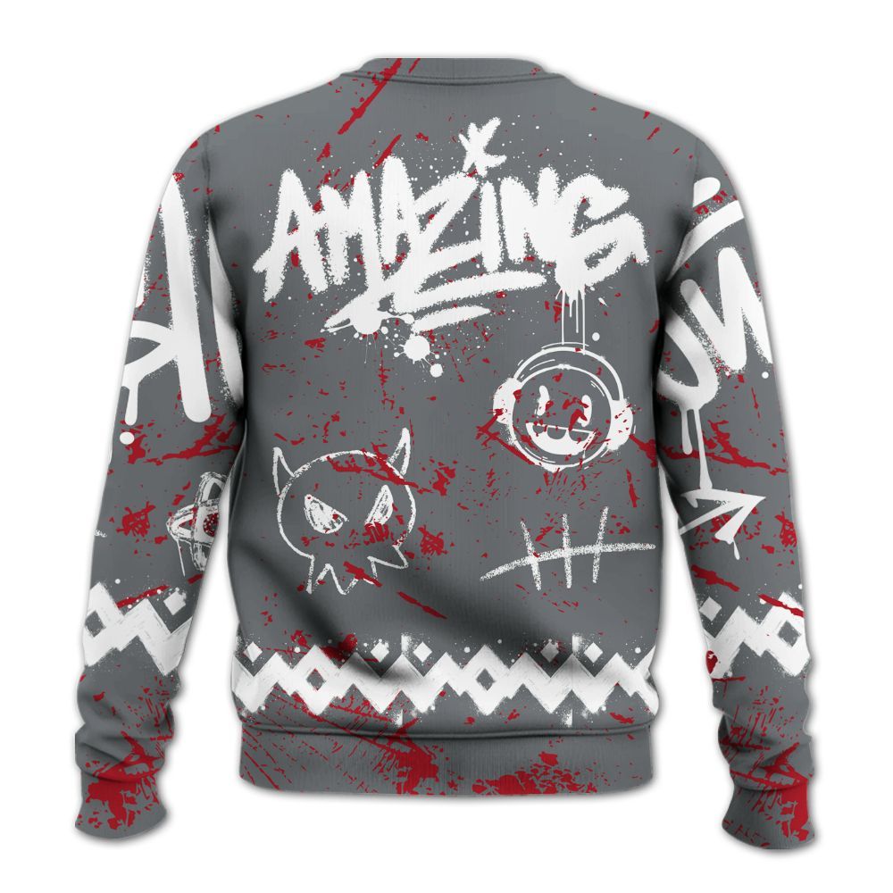 Sweatshirt To Match Retro Fire Red 9s - Friday Sneaker Crayon All Over Print