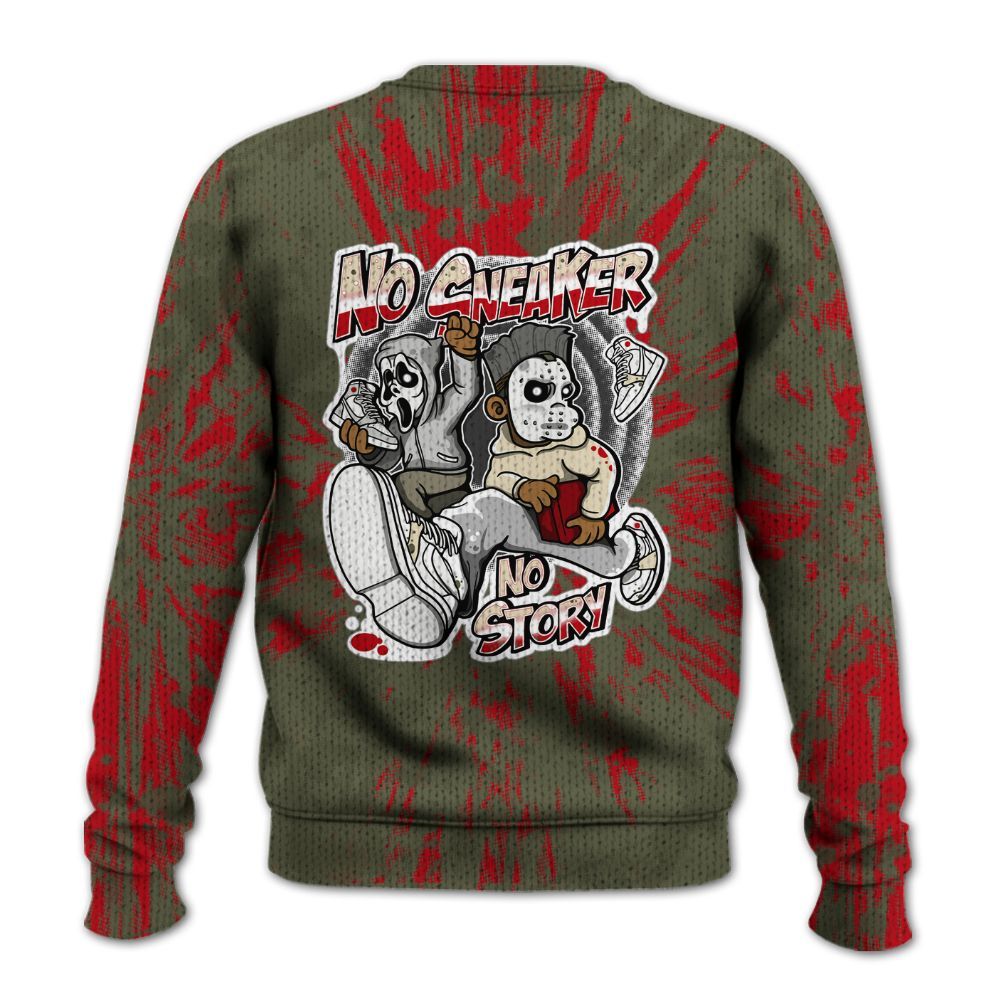 Knitted Sweater To Match Travis Scott Low OG Medium Olive 1s - Sneakers Make Story Graphic Luxury