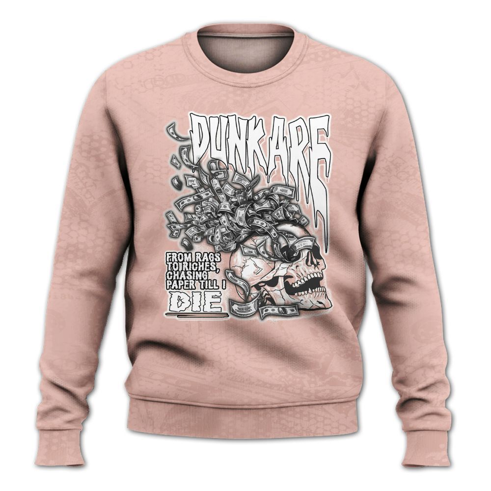 Sweatshirt To Match Dunk Low Pink Velvet - From Rags To Riches All Over Print