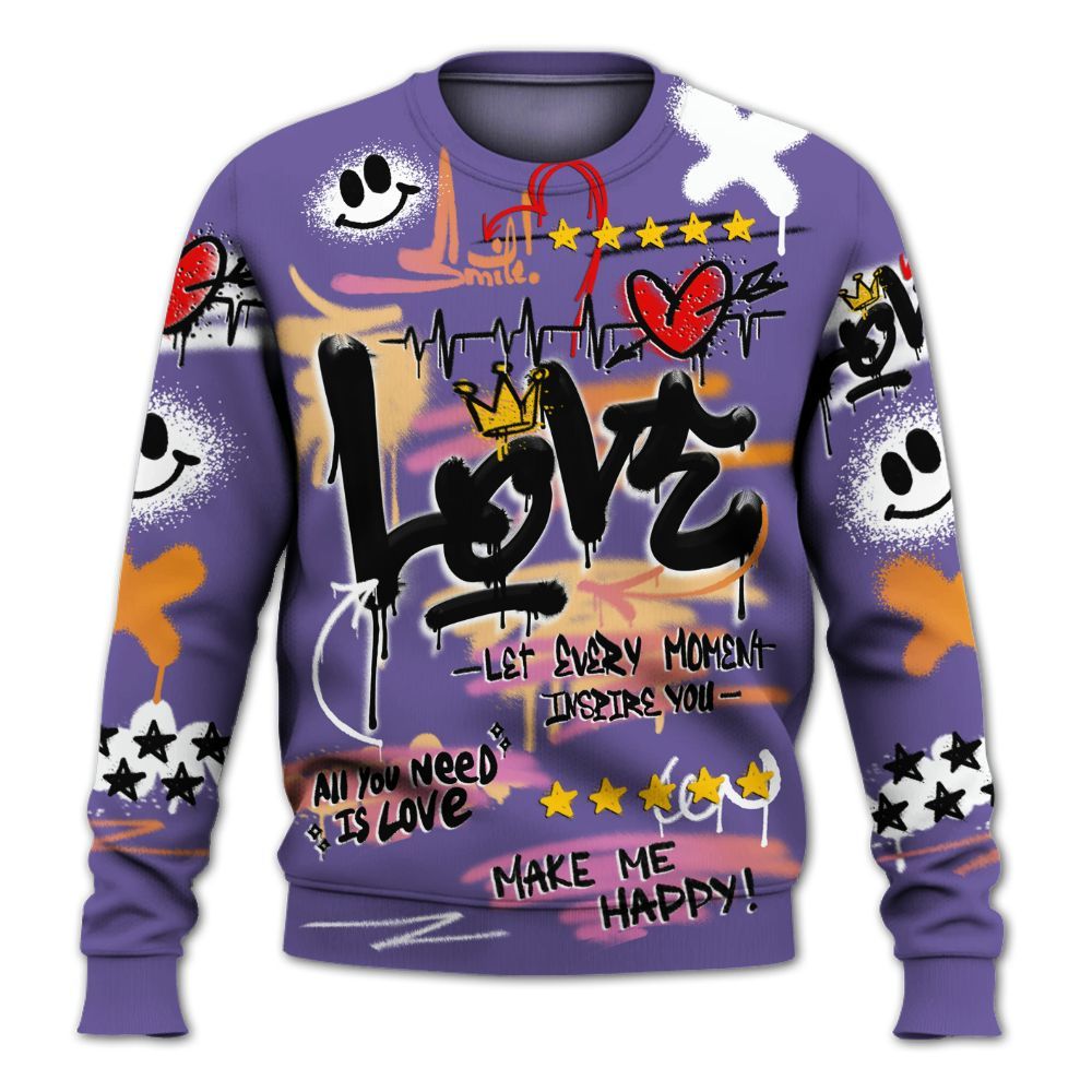 Sweatshirt To Match Book Sunset 1s - Happy Love Beats Graffiti Streetwear All Over Print