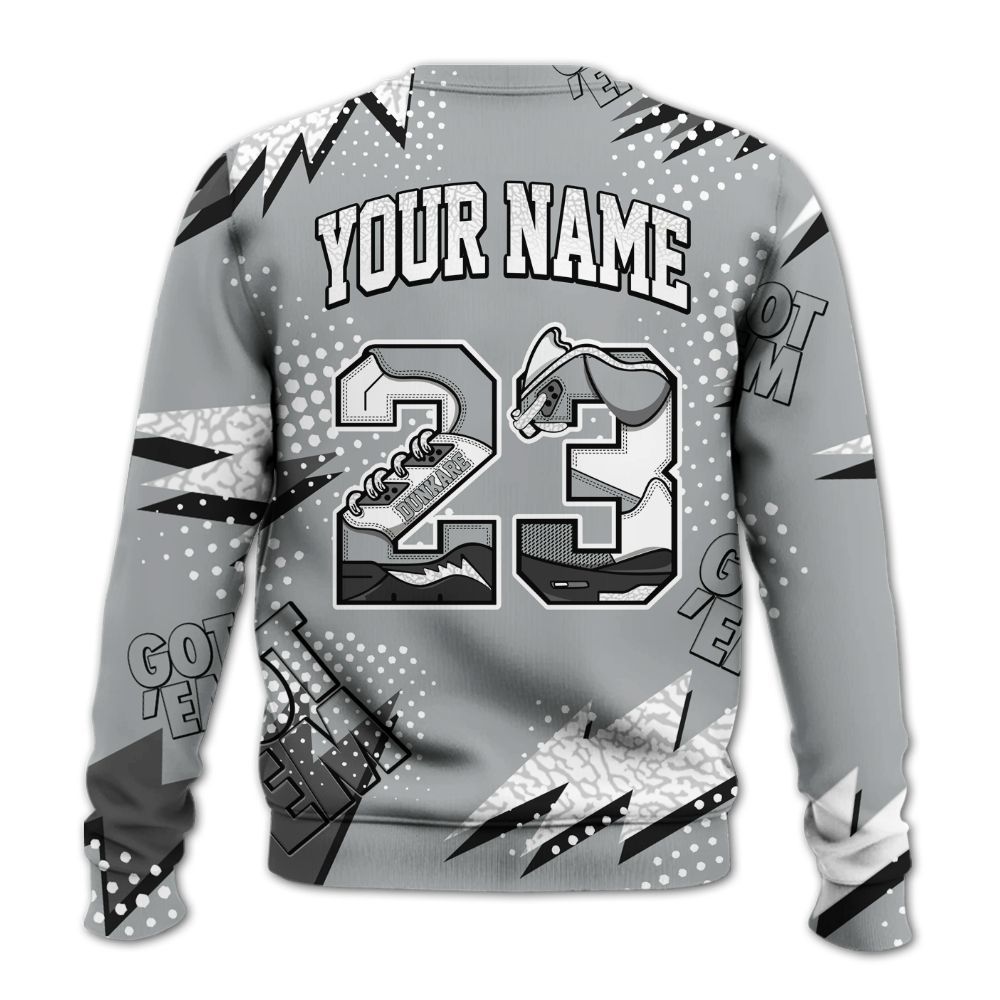 Sweatshirt To Match Retro Pure Money 3s - 23 Custom Name 5s All Over Print