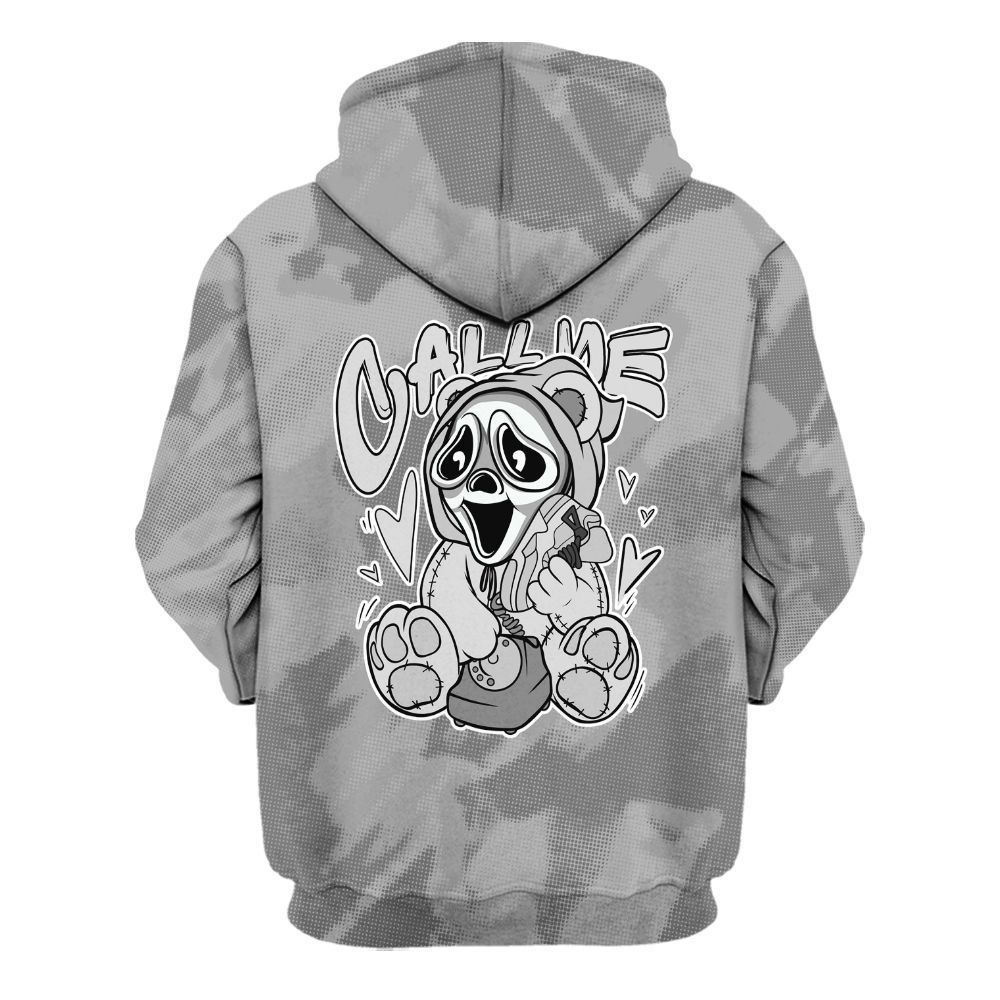 Hoodie To Match Black Wolf Grey 12s - Call Me Bear Abstract Halftone All Over Print
