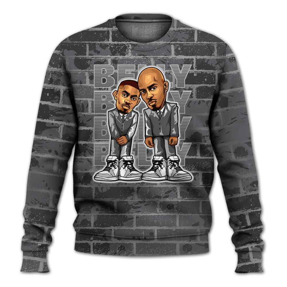 Sweatshirt To Match White Thunder 4s - Belly Sneakers Graphic Halloween All Over Print