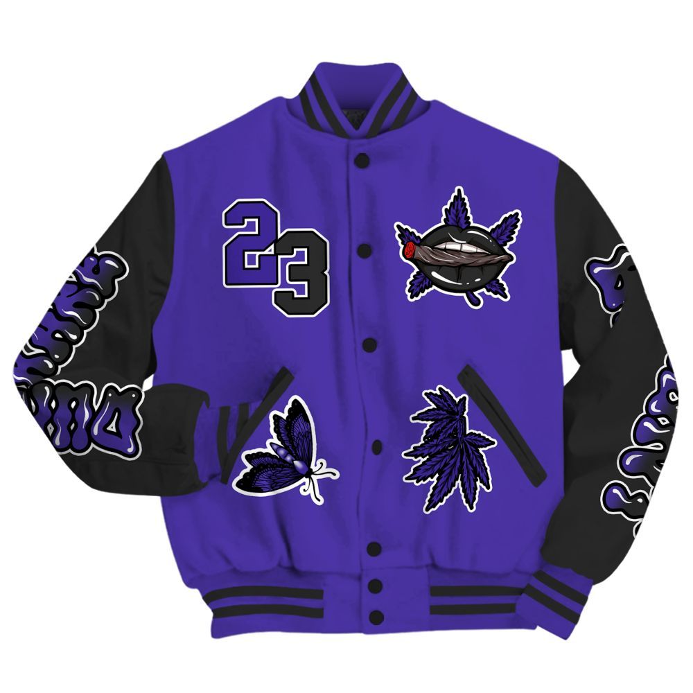 Varsity Jacket To Match Field Purple 12s - Bluntz Unique All Over Print
