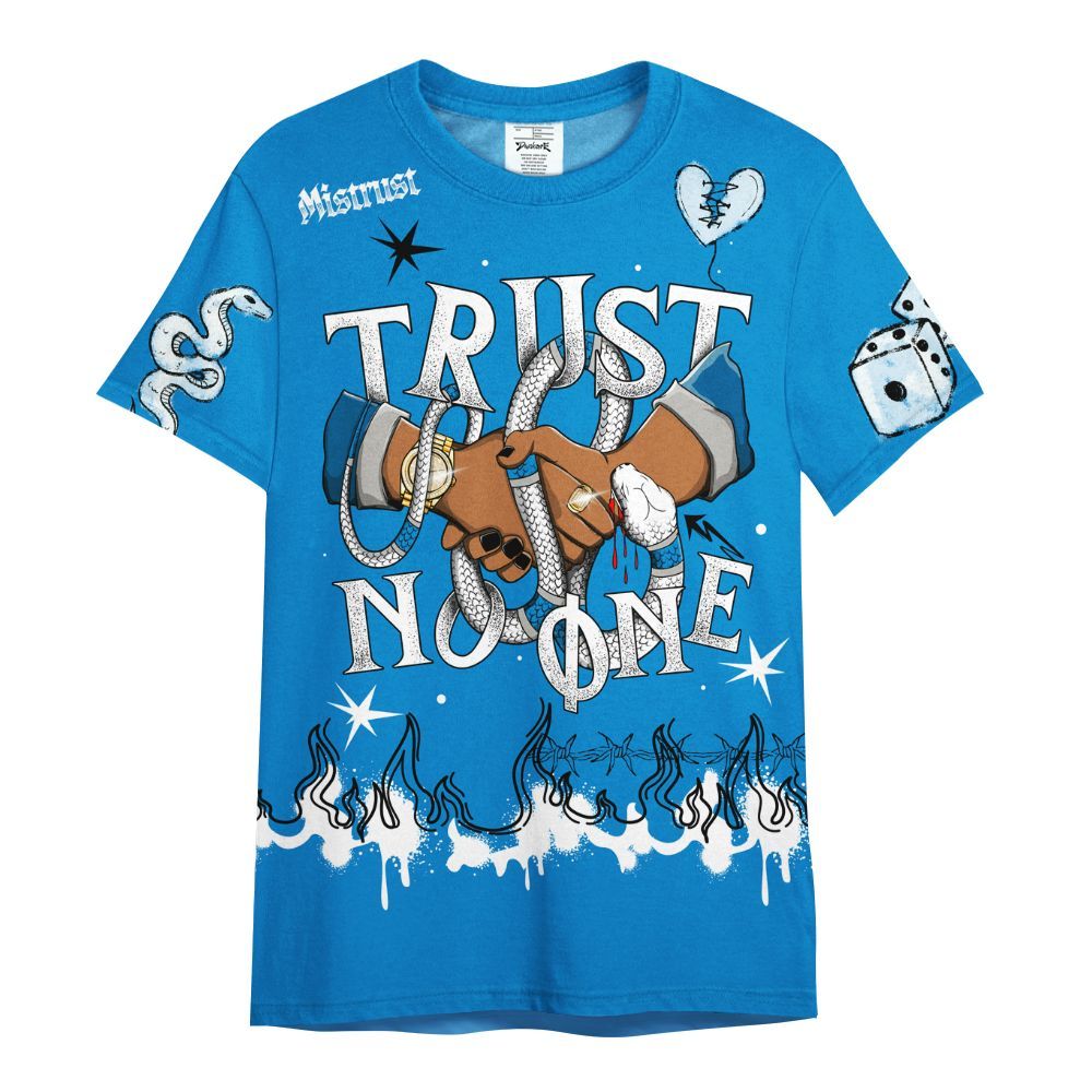 Shirt To Match Industrial Blue 4s - Trust No One Snake-Bite Doodle Crayon All Over Print