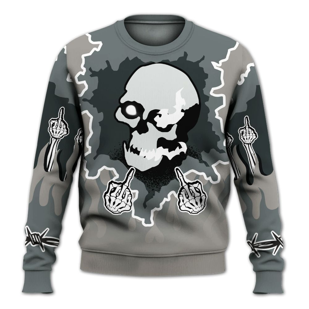 Sweatshirt To Match Cool Grey 9s - F Around Find Out Graphic Trapped All Over Print