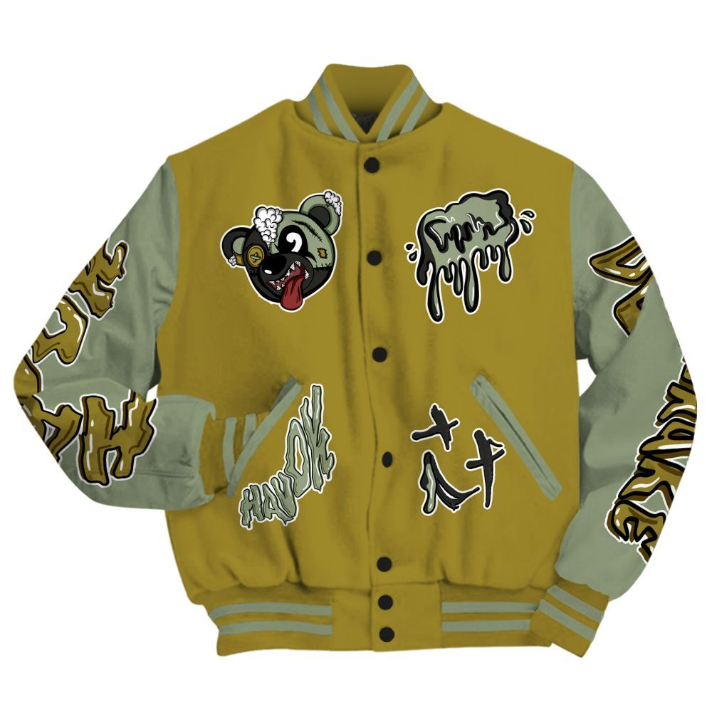Varsity Jacket To Match Air Flightposite Metallic Gold - Havok Bear All Over Print