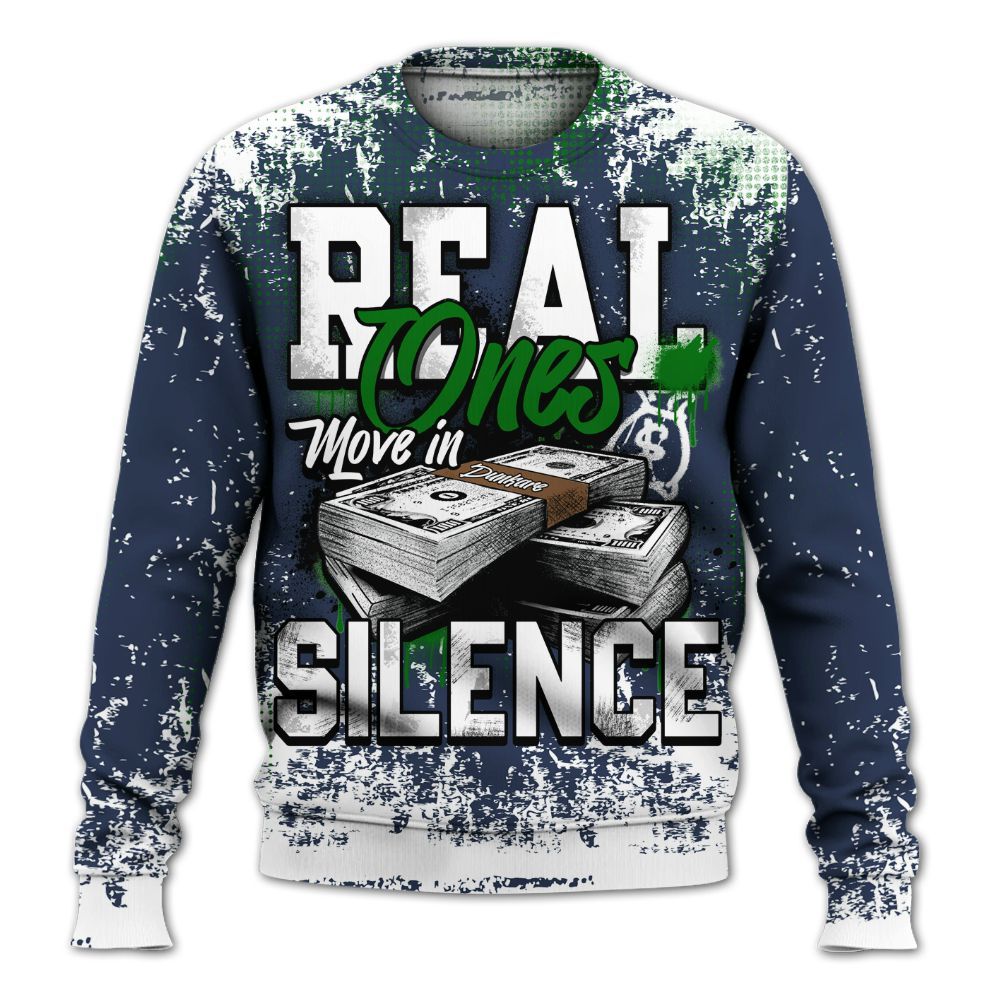 Sweatshirt To Match Midnight Navy 13s - Move In Silence Money Street Retro All Over Print