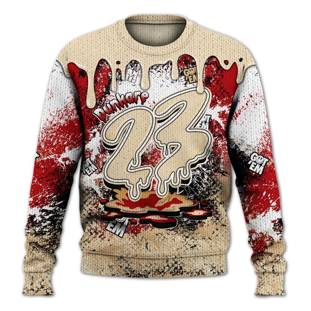 Knitted Sweater To Match Dunk Low Strawberry Waffle - Dripping 23 Drip