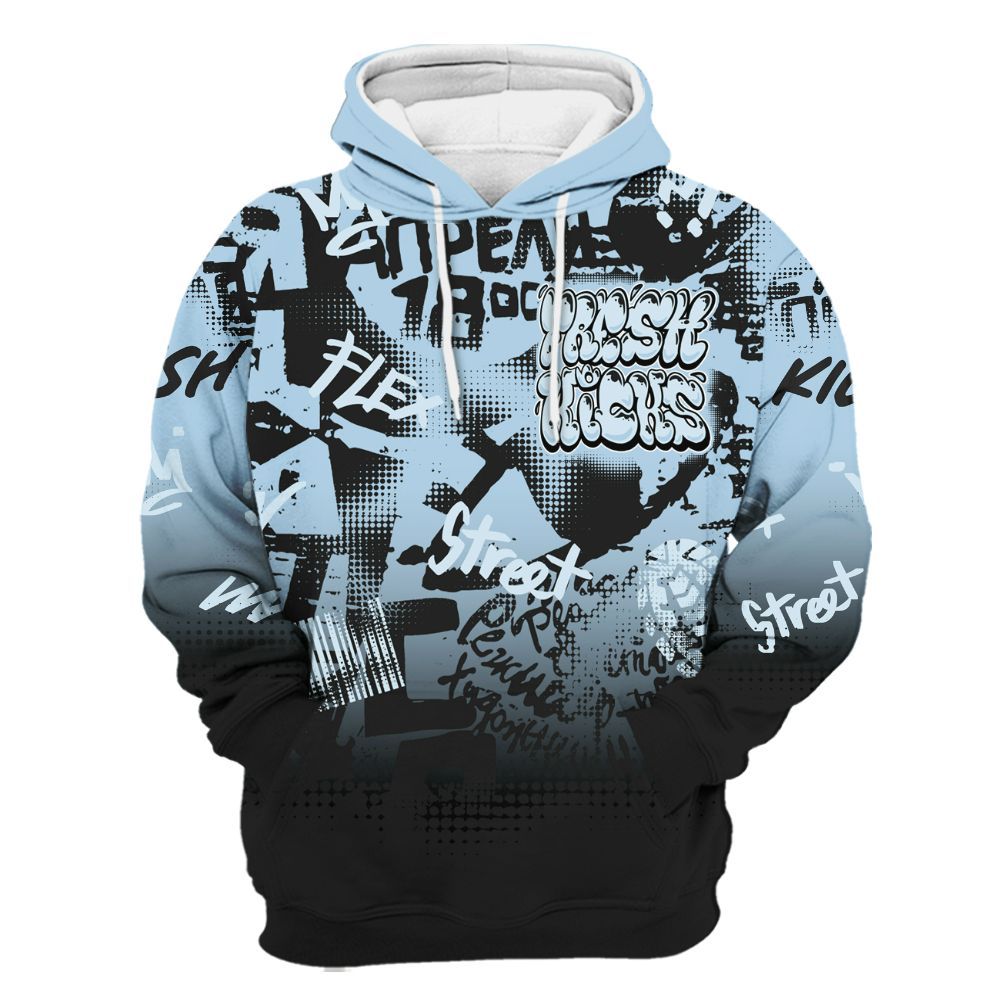 Hoodie To Match Foamposite One Psychic Blue - Fresh Kicks Bear Grunge All Over Print