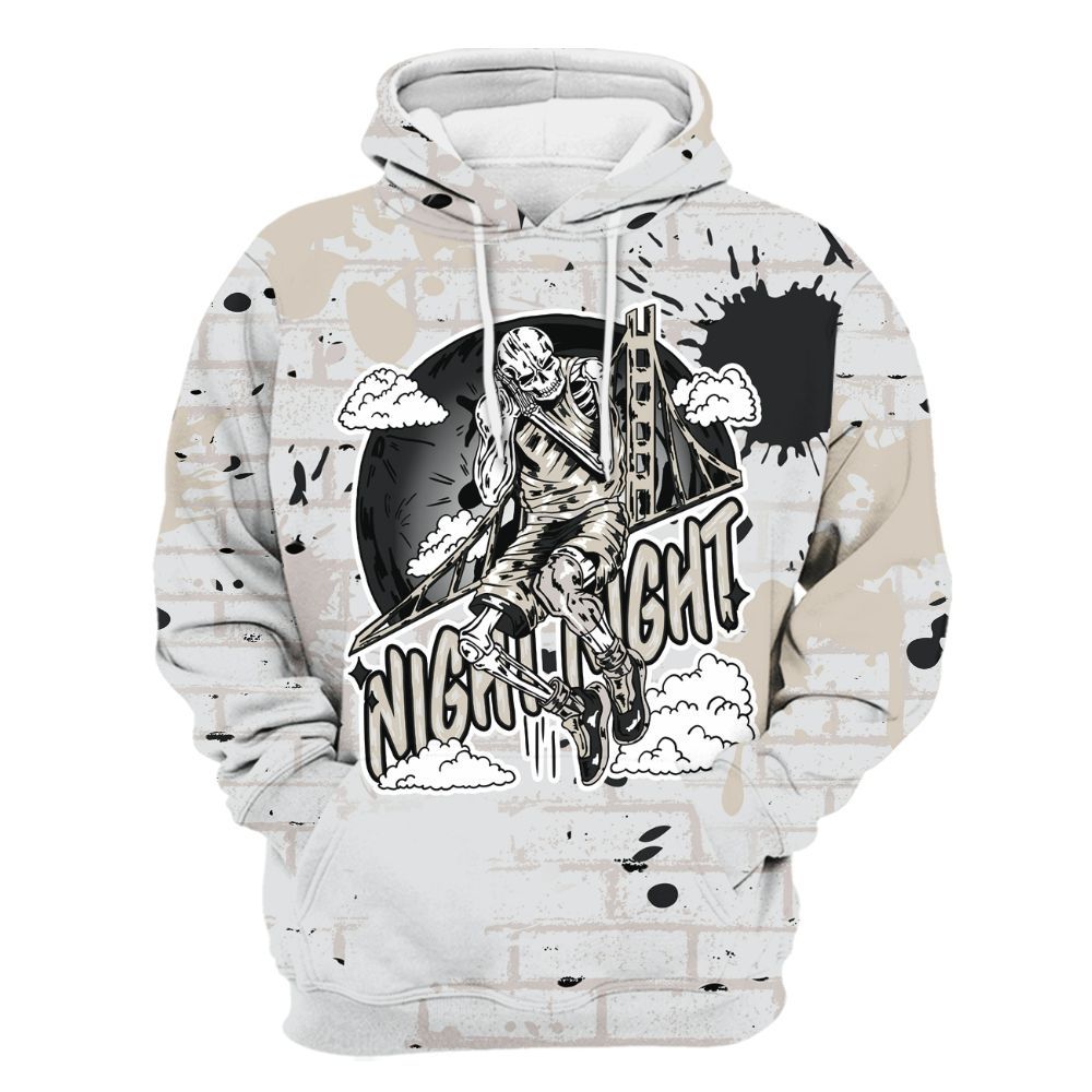 Hoodie To Match Retro Reverse Metallic 5s - Seeya Skeleton Brick All Over Print