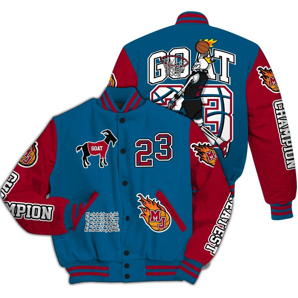 Varsity Jacket To Match GS Messy Room 4s - 23 G.0.A.T Jump Up Basketball All Over Print