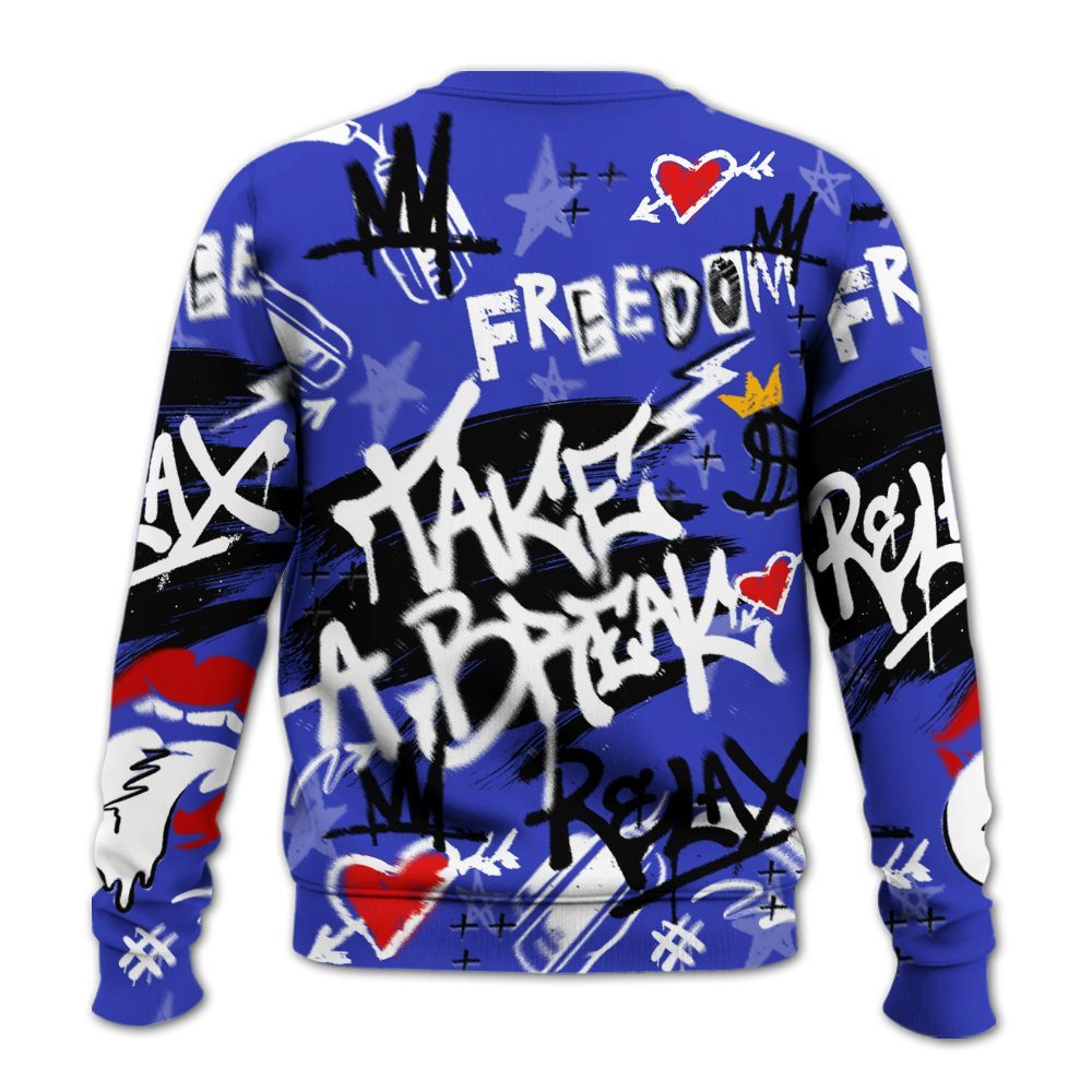 Sweatshirt To Match Retro Black Concord 12s - Take Break Freedom Graffiti Streetwear All Over Print