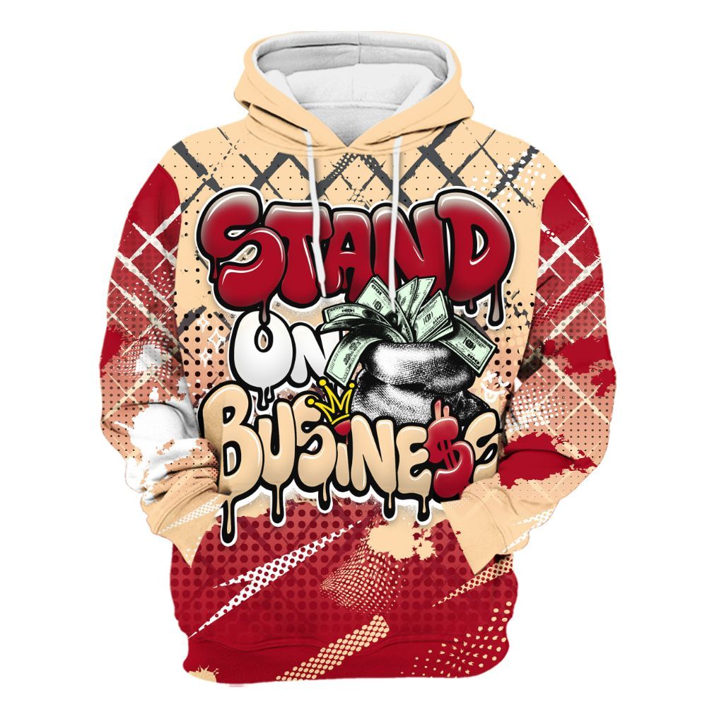 Hoodie To Match Retro Pizza GS 4s - Halftone Stand Business Dripping All Over Print