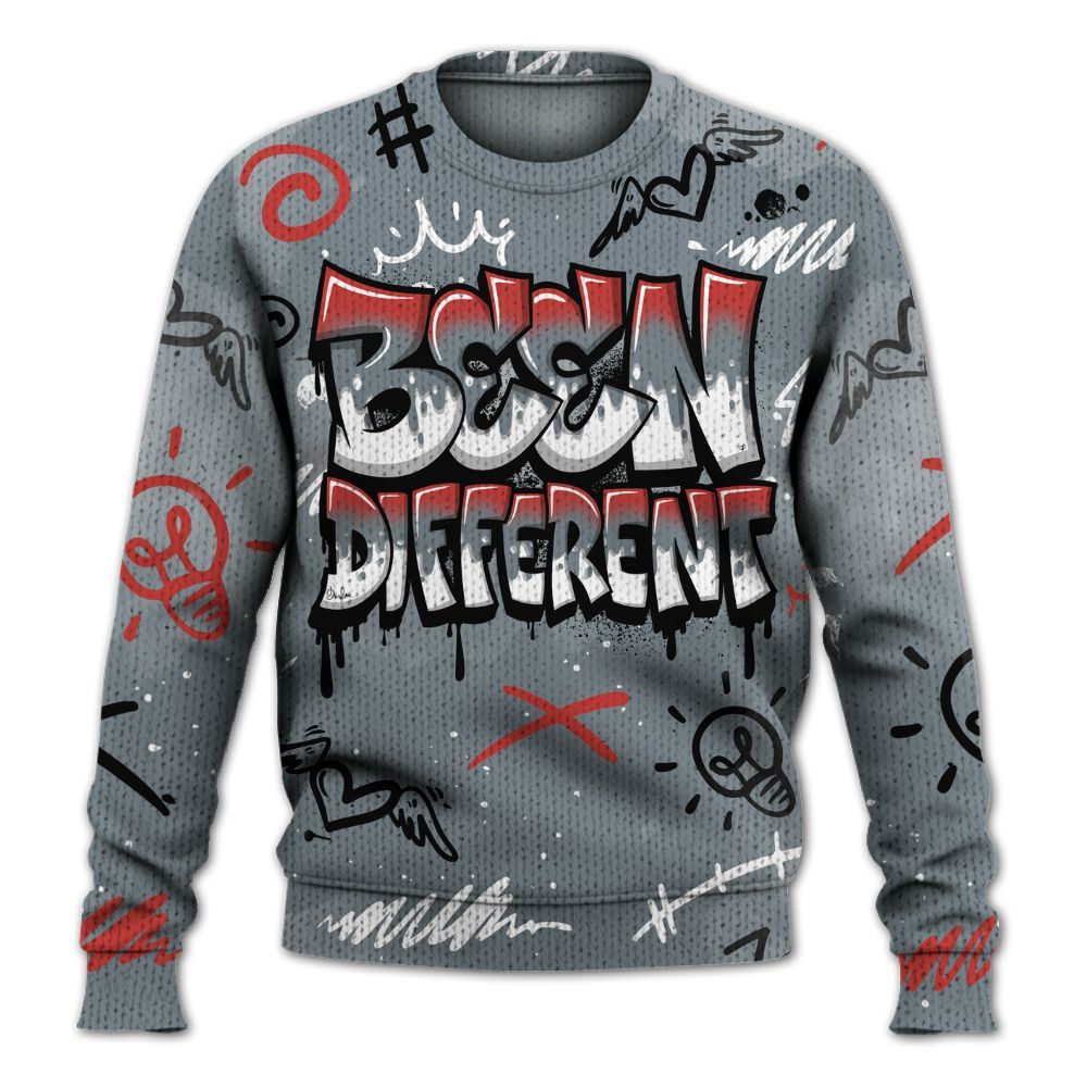 Knitted Sweater To Match Wolf Grey 13s - Drip Been Di2ferent