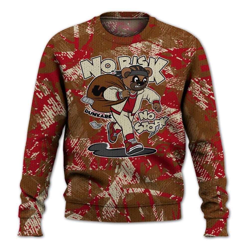 Knitted Sweater To Match Archaeo Brown 5s - Certain Bear Abstract Graffiti