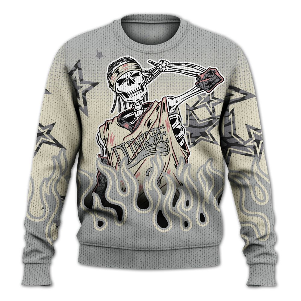 Knitted Sweater To Match Cement Grey 3s - Allen Answer Unique Fire Custom Name