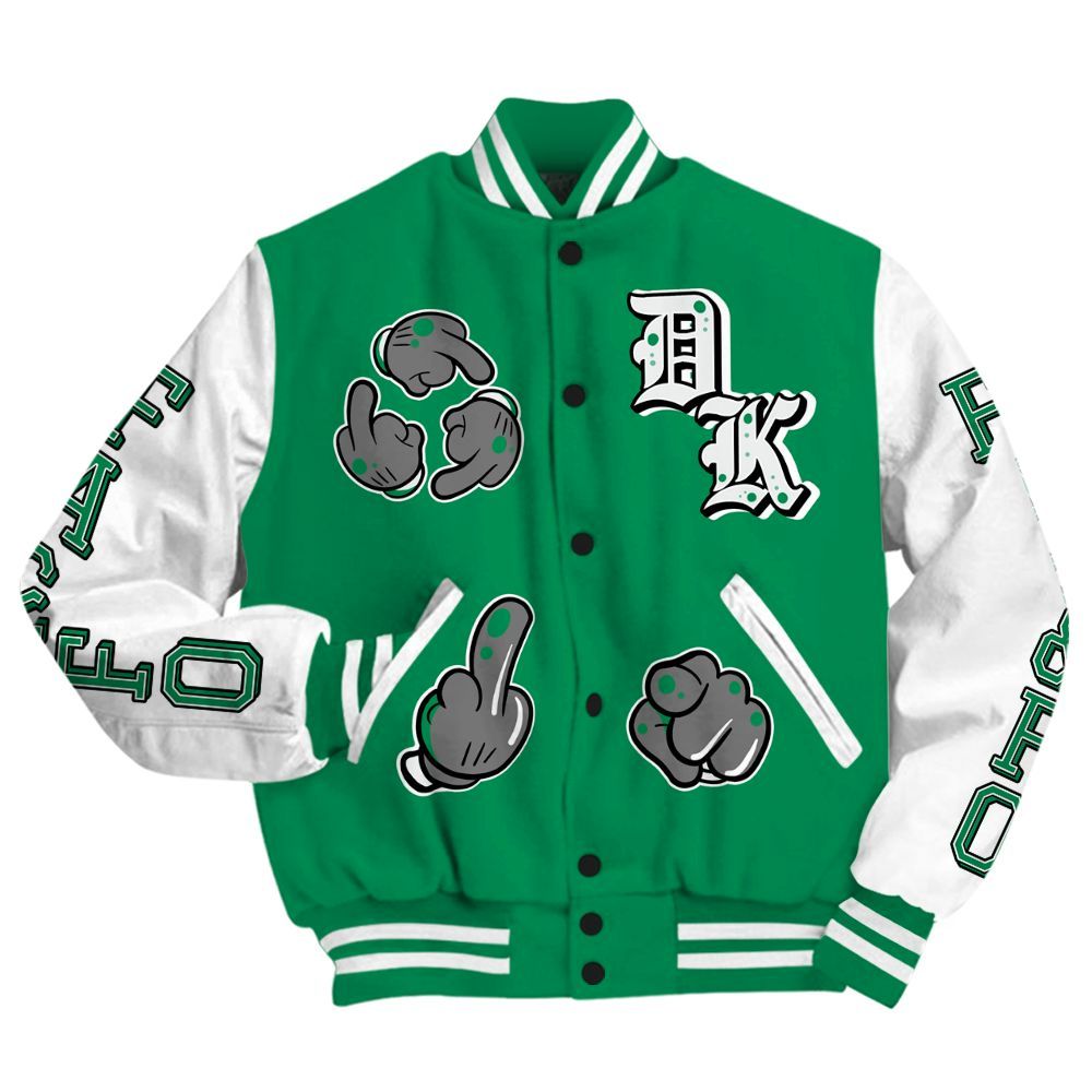 Varsity Jacket To Match Mid Lucky Green 1s - F Around Find Out Graphic All Over Print