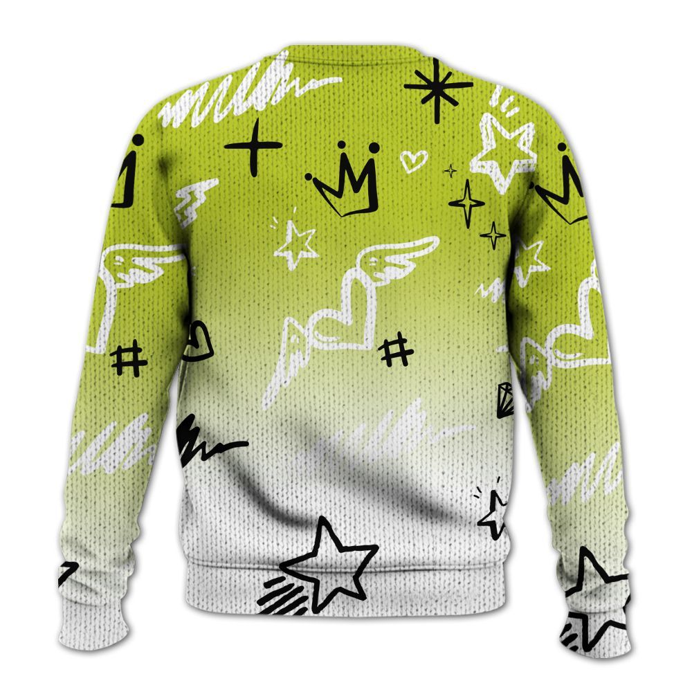 Knitted Sweater To Match Bright Cactus 13s - Rise Shine Hustle Grind