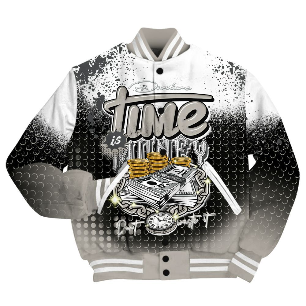 Varsity Jacket To Match Dunk Low Appears Oreo Shirt, Halftone Time Is Money All Over Print