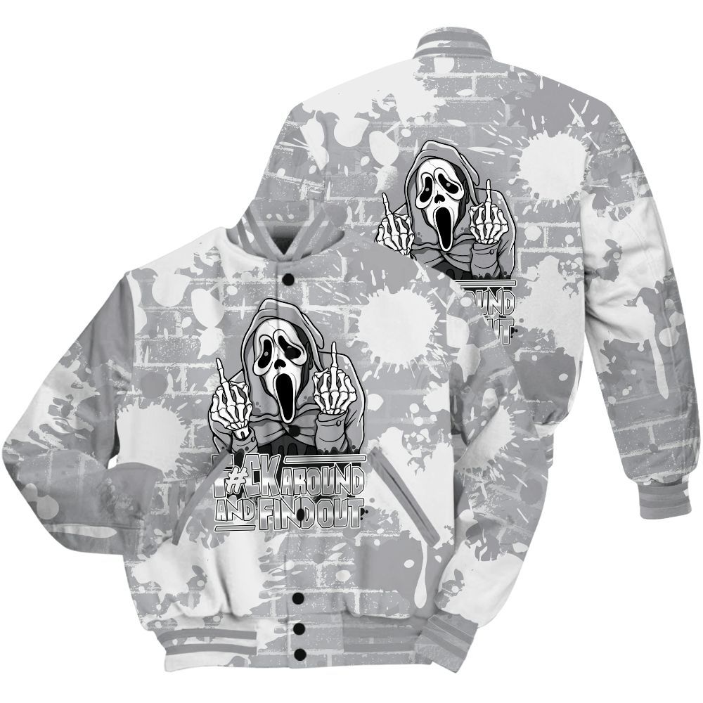 Varsity Jacket To Match Low OG Wolf Grey 1s Shirt - F#CK And Find Out Graphic Halloween All Over Print