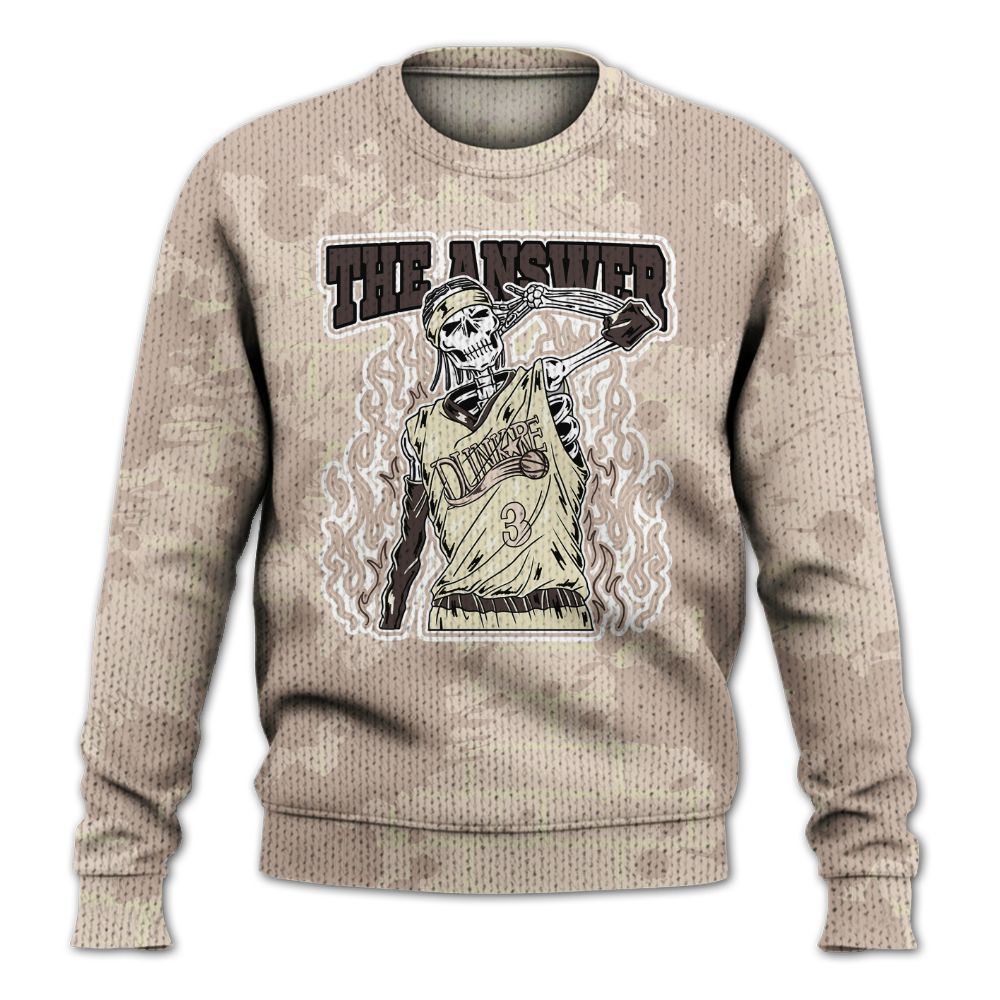 Knitted Sweater To Match A Ma Maniere X Fossil Stone 4s - Allen Answer Skeleton Brick