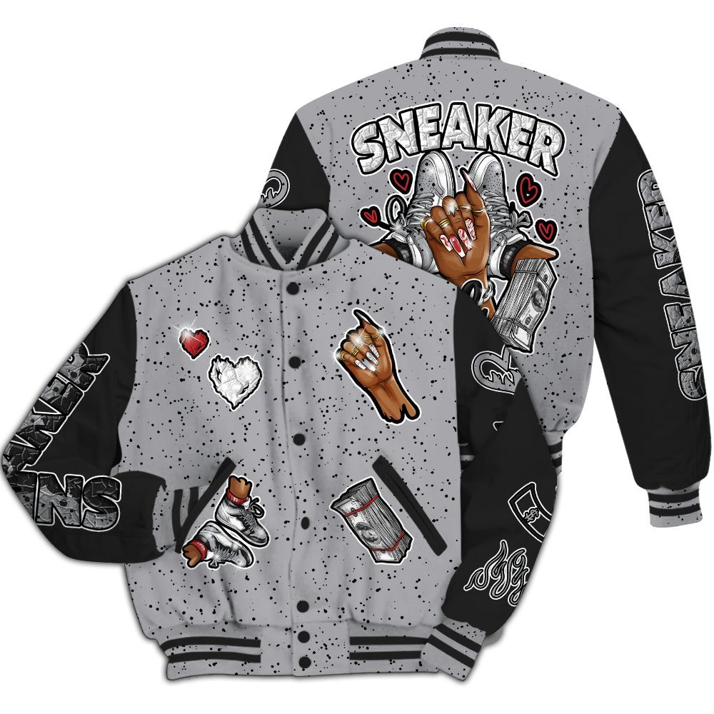 Varsity Jacket To Match White Cement 4s - Sneakerz Girlz All Over Print