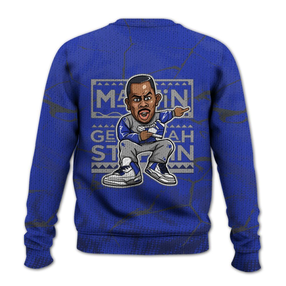 Knitted Sweater To Match Air Max Plus Black Racer Blue - Get Tag Sneakers Steppin' Graphic Crack