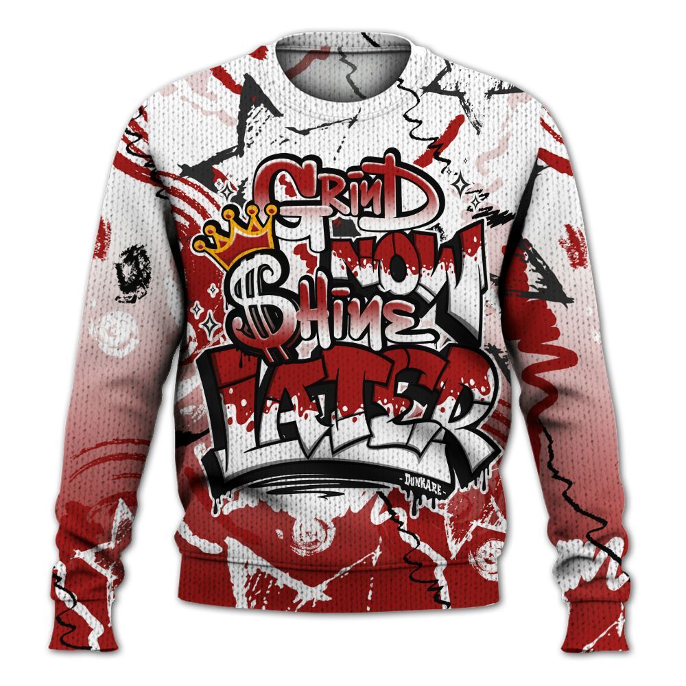 Knitted Sweater To Match Red Taxi 12s - Grind Shine Later Drip