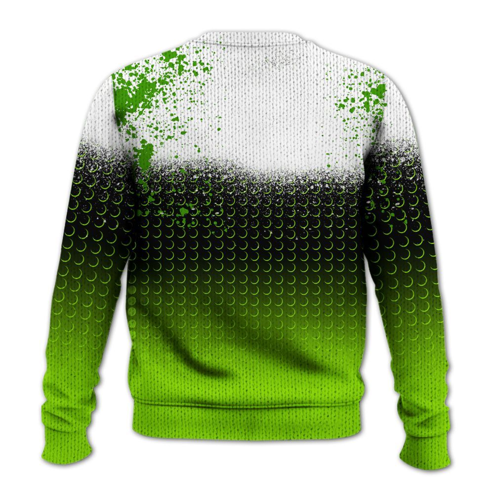 Knitted Sweater To Match Electric Green 6s - Halftone Time Is Money