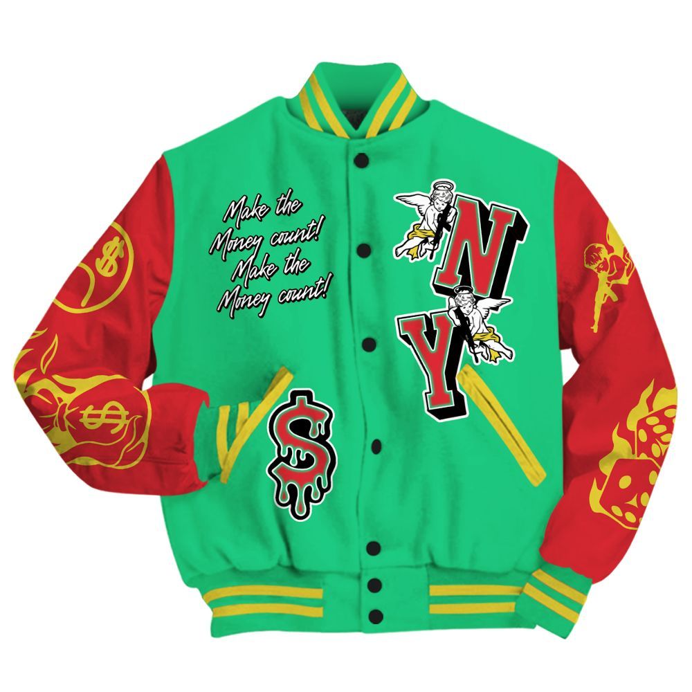 Varsity Jacket To Match Ja 3 Jurassic Park Explorer - Paid In Full Money Graphic Varsity Jacket All Over Print