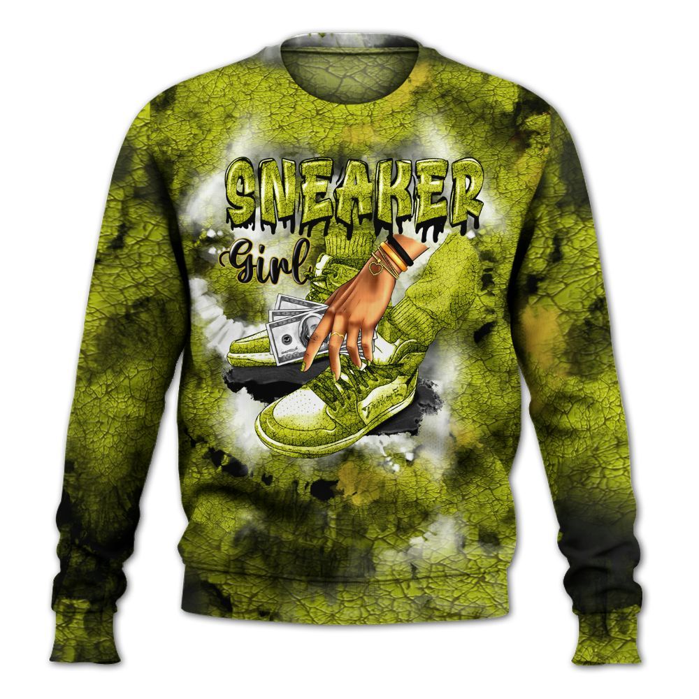 Sweatshirt To Match Dunk Low QS Halloween Skull - SNEAKER Girl Money Drip Tie Dye All Over Print