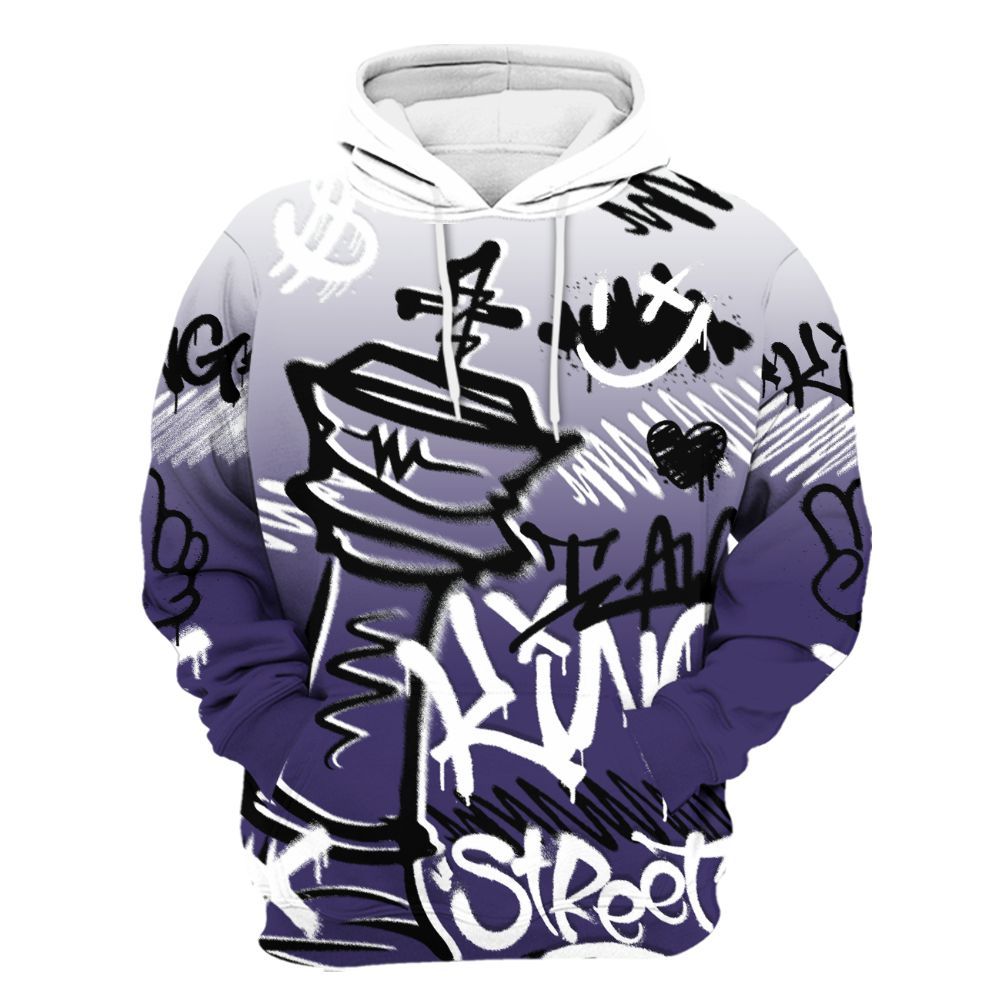 Hoodie To Match Retro Court Purple 13s - Street King Chess Streetwear All Over Print