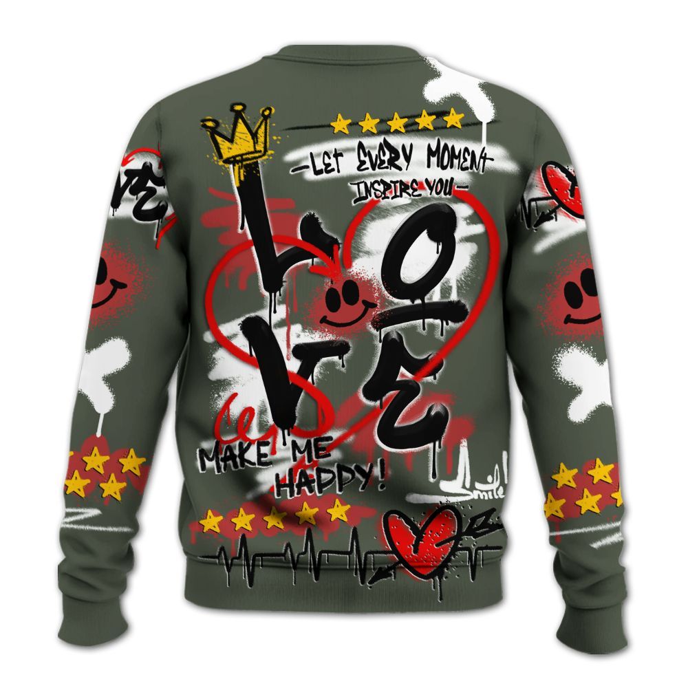 Sweatshirt To Match Air Force 1 Low Year Of The Snake Shirt, Happy Love Beats Graffiti Streetwear All Over Print