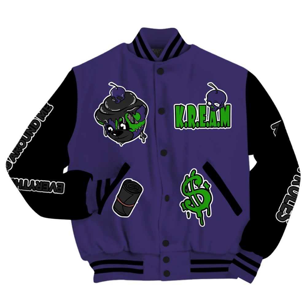 Varsity Jacket To Match Retro Court Purple 13s - Loot Bear All Over Print