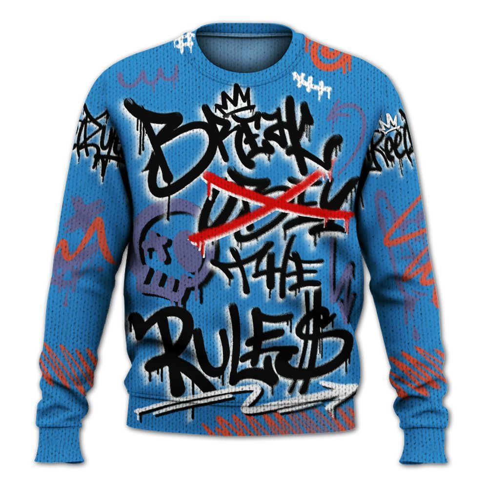 Knitted Sweater To Match Hi-Res Blue 700s - Break Rules Streetwear