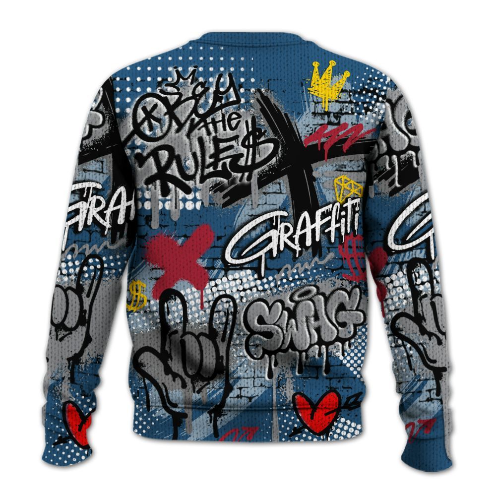 Knitted Sweater To Match Rare Air 3s - True It Real Graffiti Streetwear