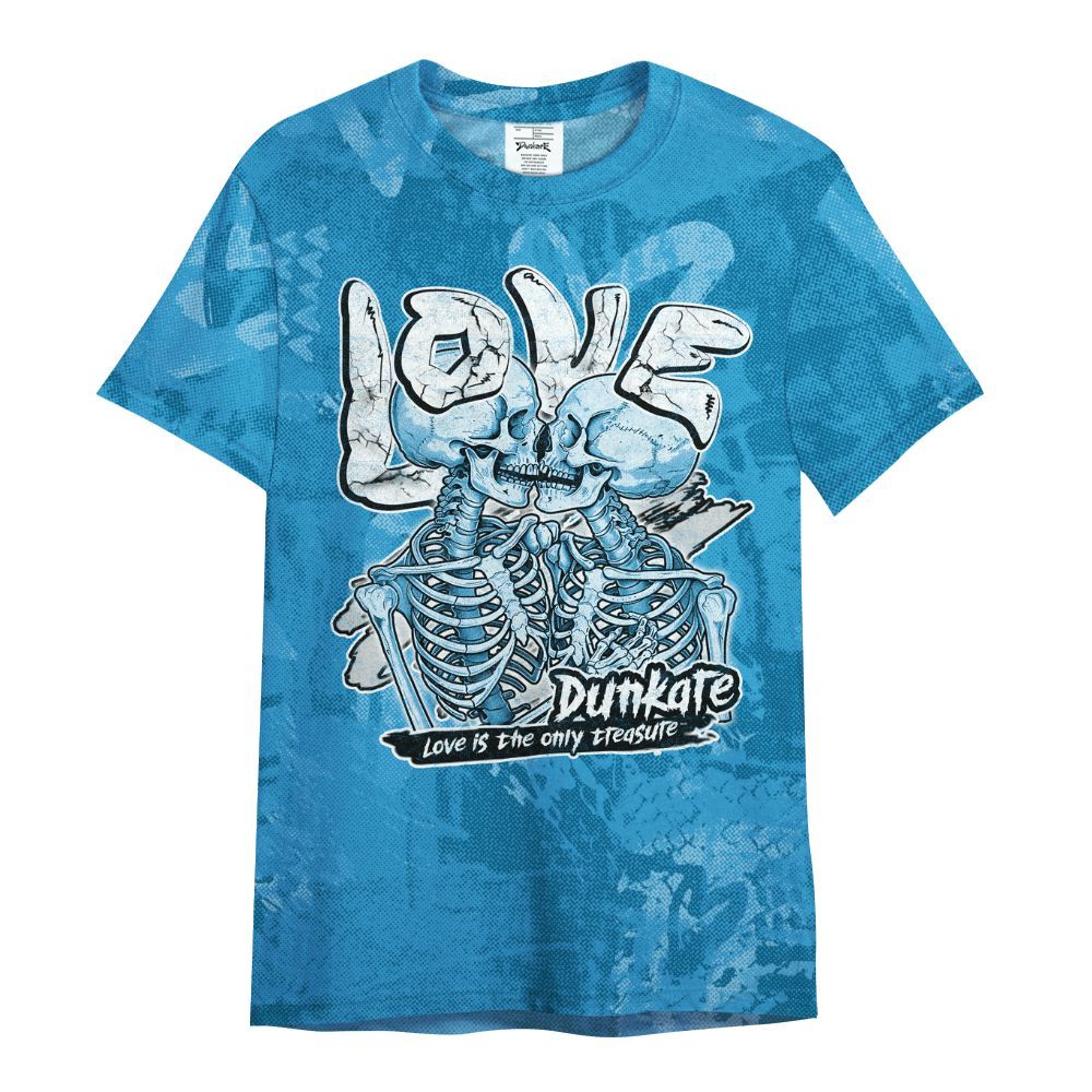 Shirt To Match Powder Blue 9s - Skull Love All Over Print