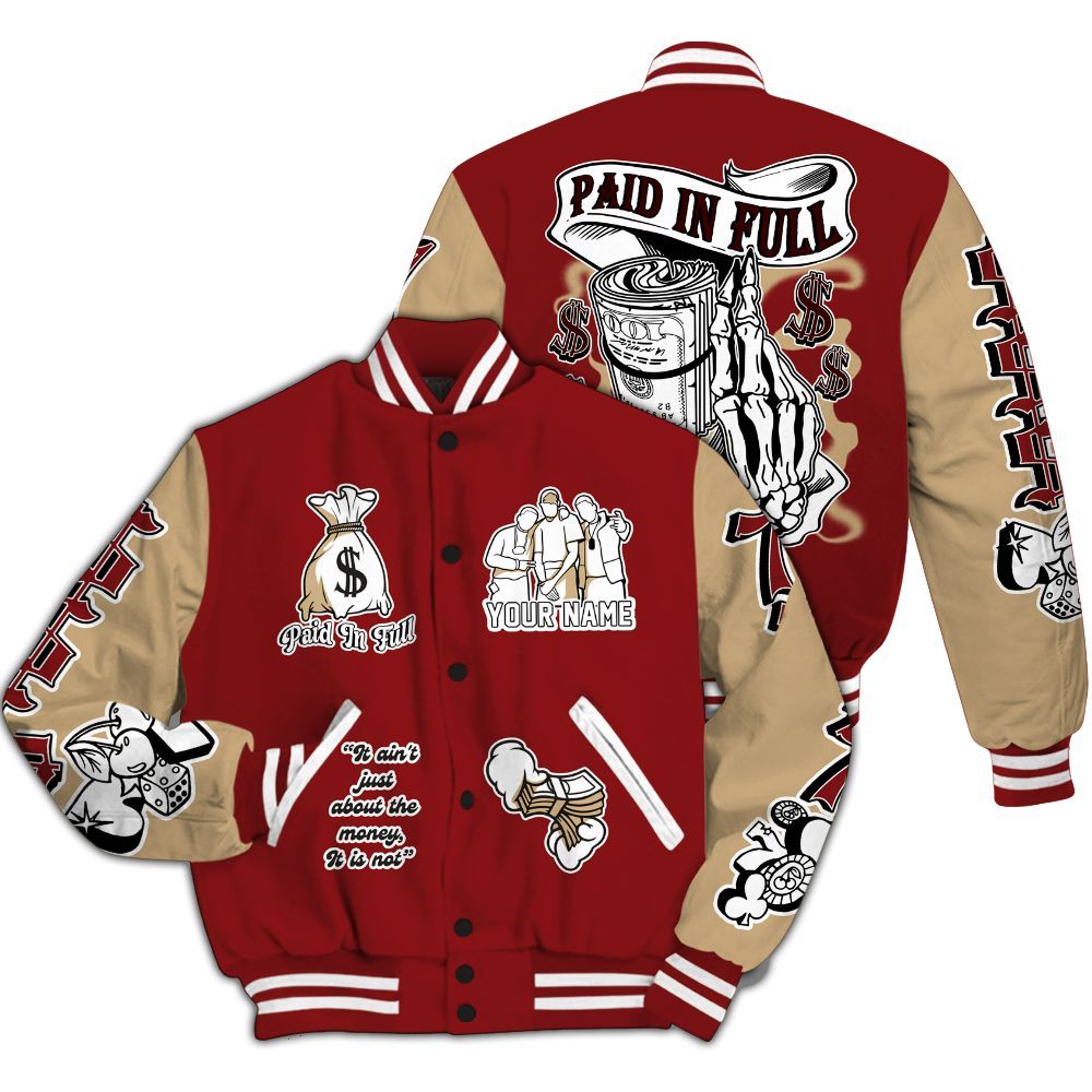 Varsity Jacket To Match Bin 23 3s - Paid In Full Baseball Varsity Jacket Custom Name All Over Print