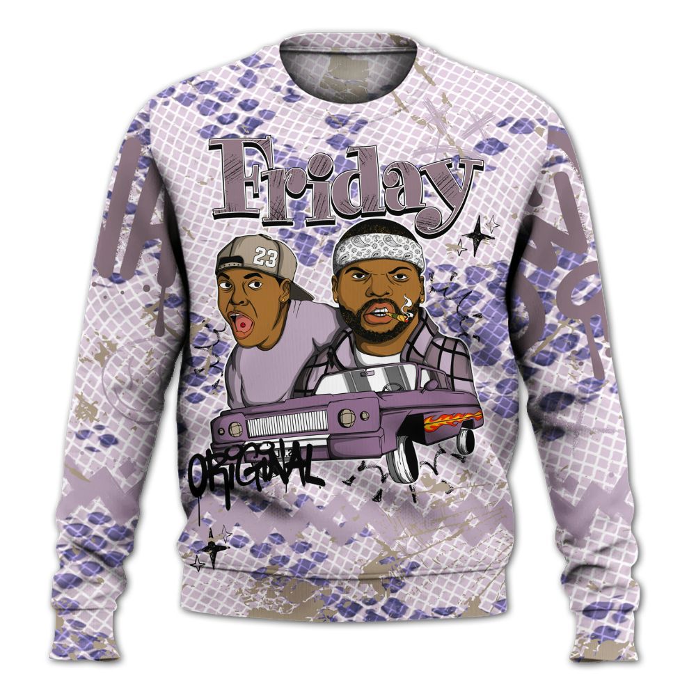 Sweatshirt To Match Air Force 1 Low Purple Snake - Friday Sneaker Crayon All Over Print