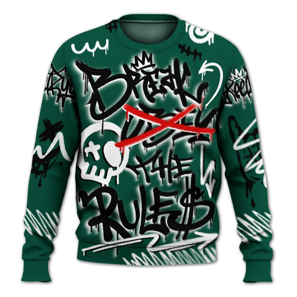 Sweatshirt To Match Oxidized Green 4s - Break Rules Streetwear All Over Print