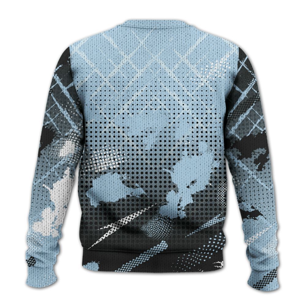 Sweater To Match Foamposite One Psychic Blue - Halftone Stand Business Drip Graphic